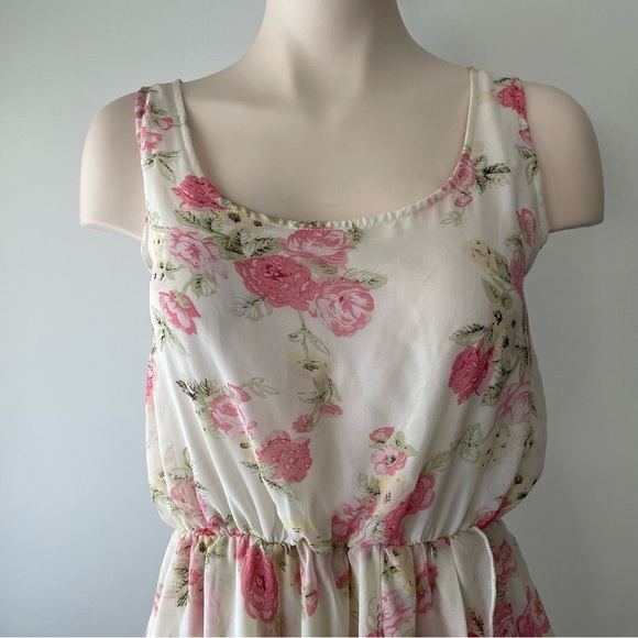 Qed London High Low Floral Sleeveless Chiffon Maxi Wrap Dress Size Small - Picture 5 of 8